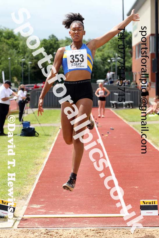 Womens under-20s long jump, 2021 Northern Senior and Under-20s Champs., Leigh. Photo: David T. Hewitson/Sports for All Pics